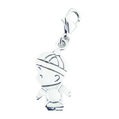 Cute Detailed Sterling Silver Toddler Charm With Backpack