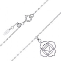 Root Chakra Sterling Plain Silver Adjustable Chain Necklace