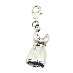 Sterling Silver Fancy Dress Charm With Plunging Neckline by BeYindi
