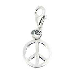 Perfect Round Sterling Silver Peace Symbol Charm by BeYindi
