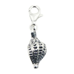 Sterling Silver Sea Shell Charm Antiqued Recessed Details by BeYindi