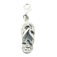 Antiqued Sterling Silver Ornamented Flip-Flop Charm by BeYindi