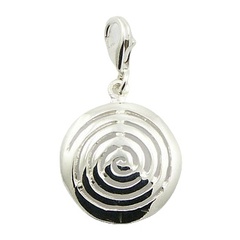 FiveShiny Rotations Silver Spiral Charm Pendant by BeYindi