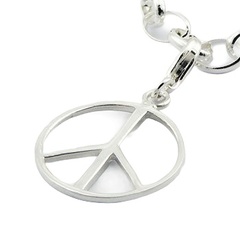 Sterling Silver Peace Symbol Charm Round-Sections by BeYindi 