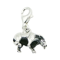 Chinese Zodiac Ornate Sterling Silver Ox Charm