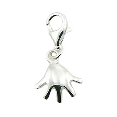 Smoothed Polished Sterling Silver Hand Charm by BeYindi