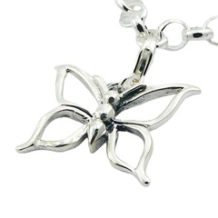 Sterling Silver Butterfly Charm With Open Wings 