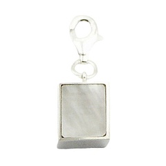 Creamy Shine Mother Of Pearl Charm Sterling Silver Clasp