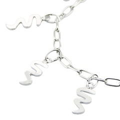 Sterling Silver Charm Bracelet Hoop Charms Toggle Clasp 2