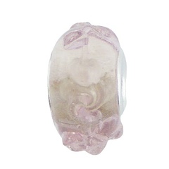 Soft Pink Elegance Dreamy Murano Glass Bead Flower Relief