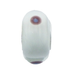 Elegant White Murano Glass Bead Open Aubergine Circles by BeYindi