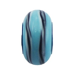 Swirled Flowing Bands Light-Blue Murano Glass Bead by BeYindi