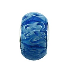 Blue Tone In Tone Murano Glass Bead Sterling Silver Core by BeYindi