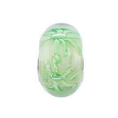 Transparent Murano Glass Bead With Soft Shaded Flowers