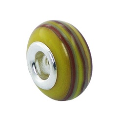 Murano Glass Bead Vibrant Summer Colors With Spiral 