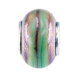Multi-Colored Beautiful Murano Glass Bead Silver Center