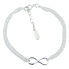 Silver Infinity Bracelet Delicate Silver Chain by BeYindi