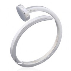 925 Silver Nail Ring With Square Pin Adjust by BeYindi