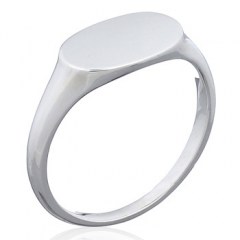 Ovate Plain Sterling Silver 925 Ring by BeYindi