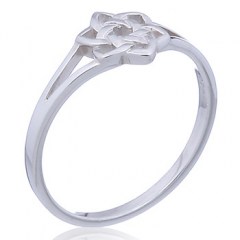 Split Shank 925 Silver Ring Floral Knot