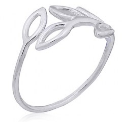 Elemental Branch Silver Ring with Open Leaves by BeYindi