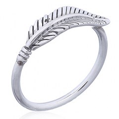 Bohemian Sterling Silver Feather Ring by BeYindi