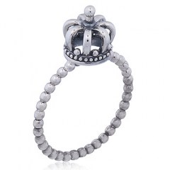 925 Silver Ball Ring Crown on Top