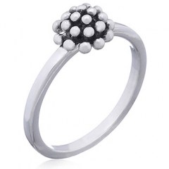 925 Silver Ring Cluster of Rounded Sticks