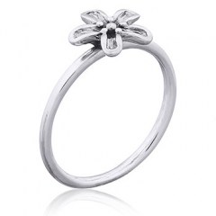 925 Silver Ring Folded Petals Flower