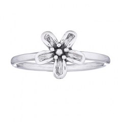 925 Silver Ring Folded Petals Flower by BeYindi 