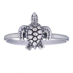 Minimalist 925 Silver Sea Turtle Ring by BeYindi 
