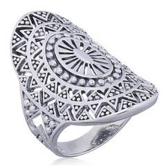 925 Silver Sun Mandala Ring