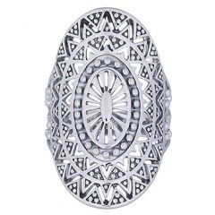 925 Silver Sun Mandala Ring by BeYindi 