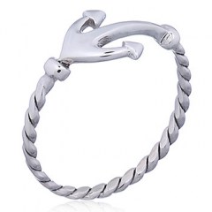 Rope and Anchor 925 Silver Ring by BeYindi