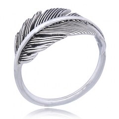 Wholesale 925 Silver Feather Ring