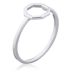 Open Octagon 925 Sterling Silver Ring by BeYindi