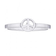 Peace Symbol 925 Sterling Silver Ring by BeYindi 