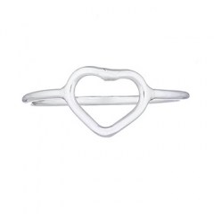Rounded Open Heart 925 Sterling Silver Ring by BeYindi 