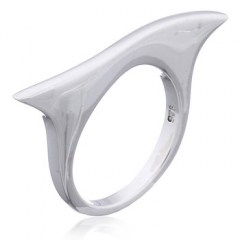 925 Sterling Silver Ring Wavy Profile Ultra-Clean Design by BeYindi