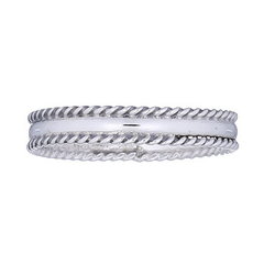 925 Sterling Silver Double Twisted Rope Ring by BeYindi 