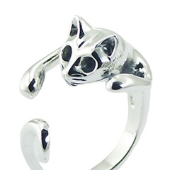 Polished Sterling Silver 925 Cat Ring Cute Kitten by BeYindi 3