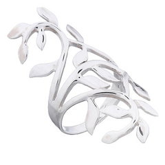 Casted Sterling Silver Leaf Spiral Ring by BeYindi