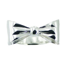 Cute Polished 925 Sterling Silver Ribbon Bow Ring by BeYindi 2