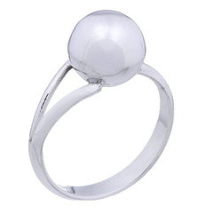 Asymmetrical 925 Sterling Silver Ring Shiny 10mm Sphere by BeYindi