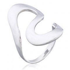Wavy S Shaped Shiny 925 Sterling Silver Fashionable Designer Ring by BeYindi