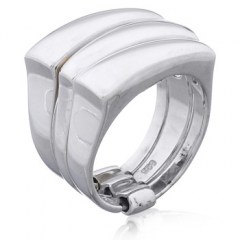 Stacked Modern Triple 925 Sterling Silver Ring With Holder