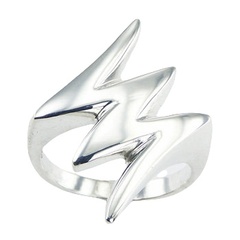 925 Silver Fancy Diagonal Aligned Puffed Zigzag Designer Ring by BeYindi 
