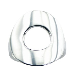 Minimalistic Plain 925 Silver Ring Highly Fashionable Curved Donut 