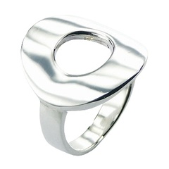 Minimalistic Plain 925 Silver Ring Highly Fashionable Curved Donut
