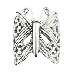 Ornate 925 Silver Butterfly Ring Art Nouveau Openwork by BeYindi 